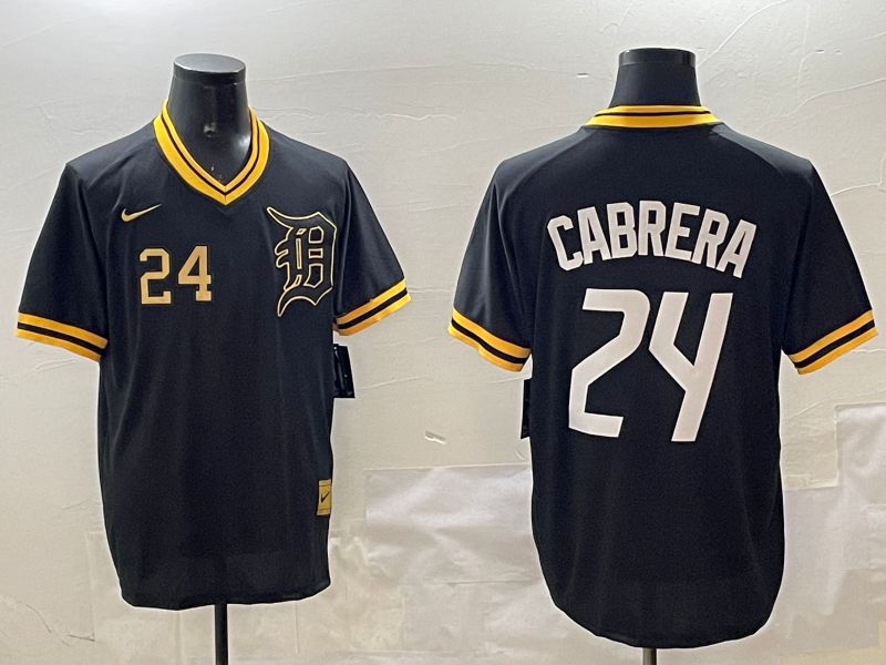 Men Detroit Tigers #24 Cabrera Black Gold Game 2025 Nike MLB Jersey style 3->detroit tigers->MLB Jersey